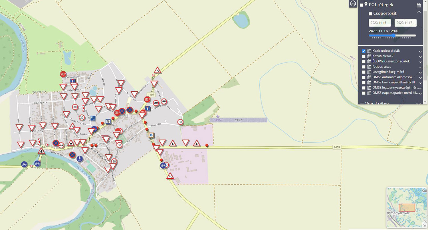 Közlekedési táblák Halászi településen